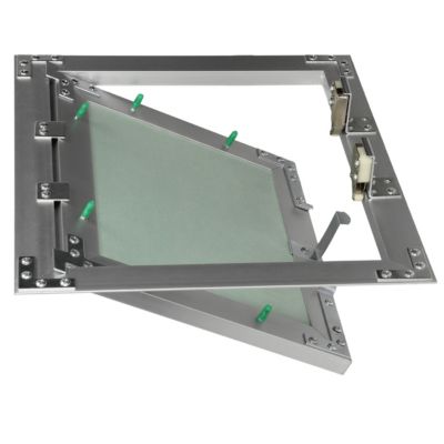 Trappe de visite ECD Germany 250x300 mm aluminium/vert charnière de porte à droite ou à gauche
