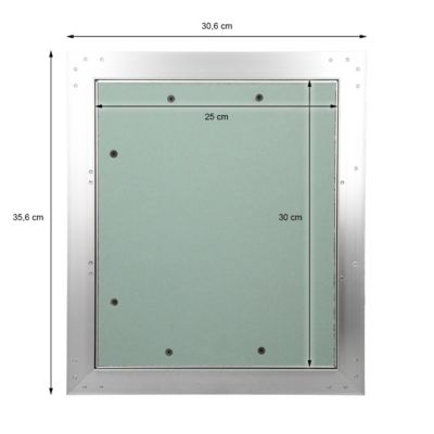 Trappe de visite ECD Germany 250x300 mm aluminium/vert charnière de porte à droite ou à gauche