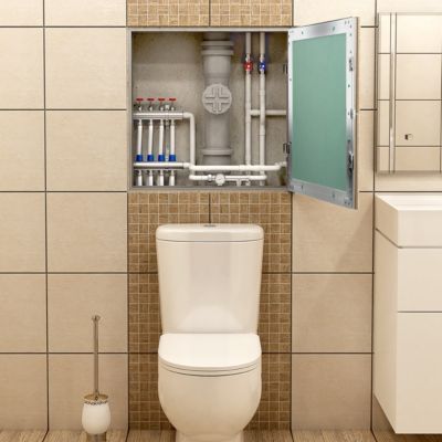 Trappe de visite ECD Germany 250x300 mm aluminium/vert charnière de porte à droite ou à gauche