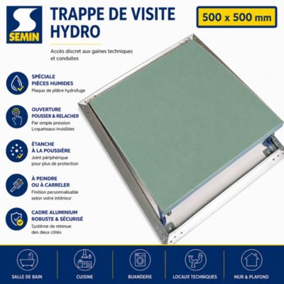Trappe de visite hydrofuge alu 500 x 500 mm - SEMIN
