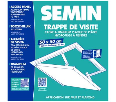 Trappe de visite hydrofuge alu 500 x 500 mm - SEMIN