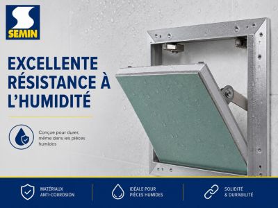 Trappe de visite hydrofuge alu 600 x 600 mm - SEMIN