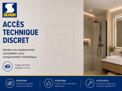 Trappe de visite hydrofuge alu 600 x 600 mm - SEMIN