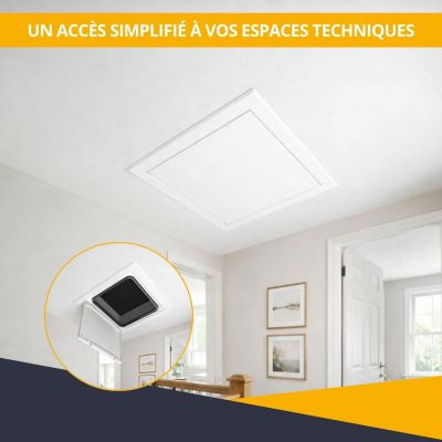 Trappe de Visite étanche pour murs et plafonds en acier blanc - Dimensions de passage : 800 x 600 mm - ATOLE