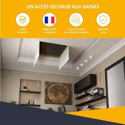 Trappes de visite grand format en acier blanc - Dimensions de passage : 1120 x 1080 mm - ATOLE