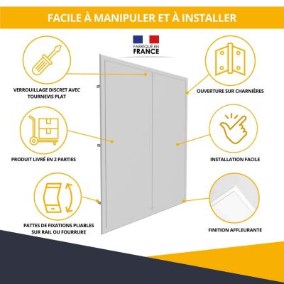 Trappes de visite grand format en acier blanc - Dimensions de passage :  800 x 1000 mm - ATOLE