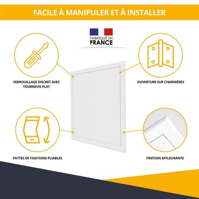 Trappes de visite initiale en acier blanc - Dimensions de passage : 600 x 600 mm - ATOLE