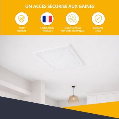Trappes de visite initiale en acier blanc - Dimensions de passage : 600 x 600 mm - ATOLE