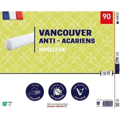 Traversin Anti-Acariens Dapitex 90 Cm – Soutien Confortable Et Hygiène Optimale, Blanc