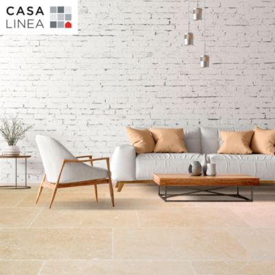 Travertin sol et mur intérieur L.60 x l.40 cm x ép.12 mm, Travertino Light