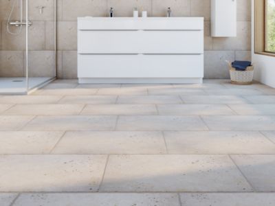 Travertin sol et mur intérieur L.60 x l.40 cm x ép.12 mm, Travertino Light