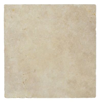 Travertin sol et mur intérieur L.61 x l.61 cm x ép.12 mm, Travertino