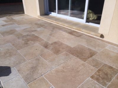 TRAVERTIN STANDARD MIX, (1er choix mix), pierre naturelle 40,6 X 61 EP 1,2cm  - PATTOM LIVRAISON PREMIUM CHARIOT EMBARQUÉ