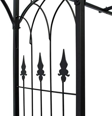 Treillis Arc de Roses, 205 x 50 x 208 cm, en Acier, Support pour Plantes grimpantes et Roses, Arche Noire Treillage Espalier