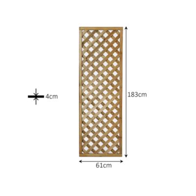Treillis carré en pin avec cadre 61 x h.183 cm