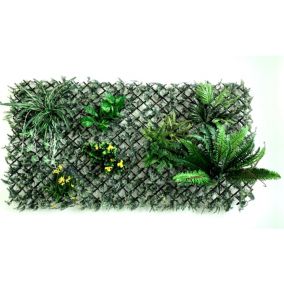Treillis extensible osier avec feuilles artificielles L.2 x H.1 m