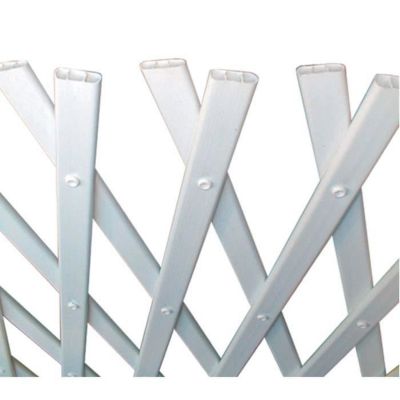 Treillis extensible - Trelliflex - 1 x 3 m - PVC traité anti-UV - Couleur blanche - Kit de fixation inclus