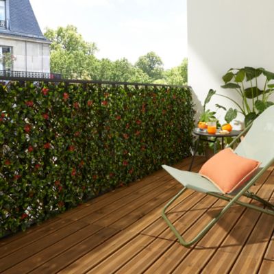 Treillis osier avec feuilles artificielles L.2 x l.1 m