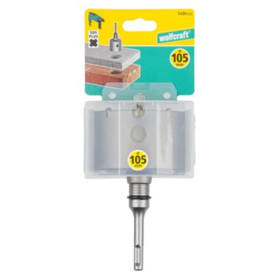 Trépan carbure de tungstène SDS+ Wolfcraft ø105 mm pour béton, maçonnerie et pierre