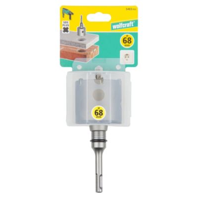 Trépan carbure de tungstène SDS+ Wolfcraft ø68 mm pour béton, maçonnerie et pierre