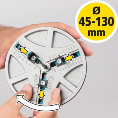 Trépan réglable Wolfcraft ø45 / 130 mm pour bois, aggloméré et contreplaqué