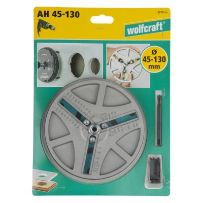 Trépan réglable Wolfcraft ø45 / 130 mm pour bois, aggloméré et contreplaqué