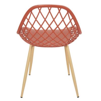 TRESSIE - Lot de 4 Chaises Terracotta Coque Arrondie