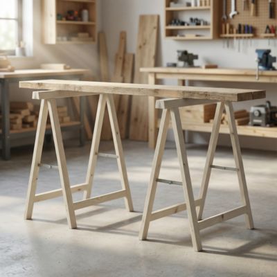 Tréteau en bois pin L. 75 cm x H. 75 cm