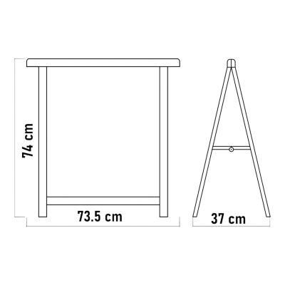 Tréteau pliant en pin 74 x 73,5 x 37 cm