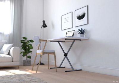 Tréteau pliant multifonction en acier époxy CQFD Campus anthracite H. 38 à 95 cm