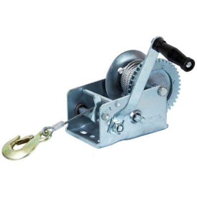 Treuil a manivelle 1100 kg acier inoxydable cable 10 m verrouillage double sens