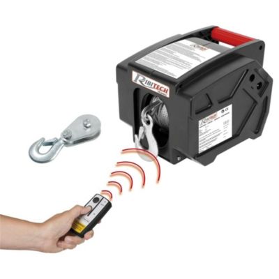 Treuil electrique 12V avec telecommande 5000 KG cable acier 9,14 M