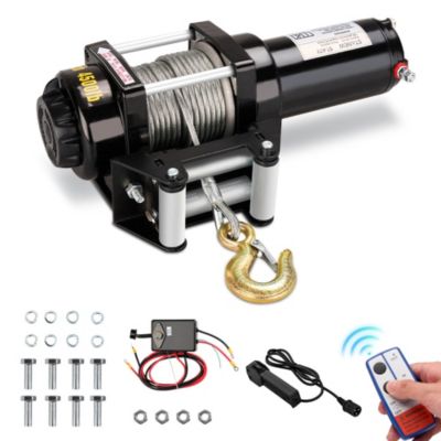 Treuil électrique 12 V Traction Jusqu à 2041 Kg Câble en Acier de 10m,Noir