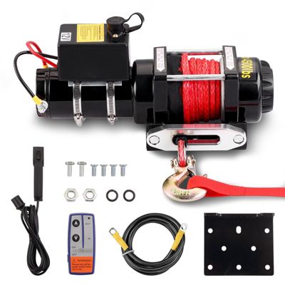 Treuil électrique 12V, câble de treuil 4500lb/2041kg, câble en nylon