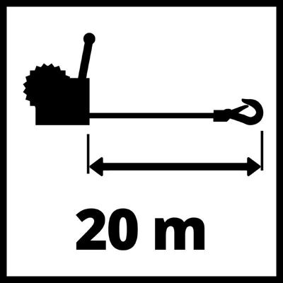 Treuil à manivelle Einhell TC-WI 800 2260170, 800 kg, câble 20 m, anti-retour, poignée Softgrip.