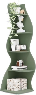 Tribesigns Étagère d'angle Moderne à 5 Niveaux, Petite Bibliothèque d'angle avec Forme Unique pour la Bureau, Chambre à Coucher