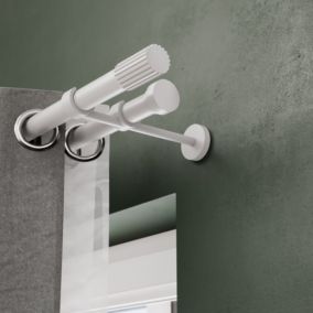 Tringle à rideau Anafi métal blanc mat Ø28 x L.300cm GoodHome