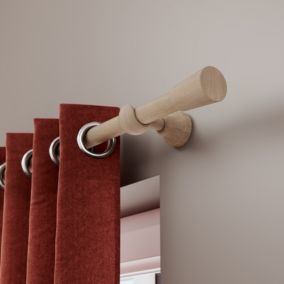Tringle à rideau Chalki bois de frêne beige Ø28 x L.150cm GoodHome
