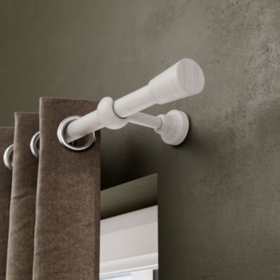 Tringle à rideau Chalki bois de frêne blanc Ø28 x L.250cm GoodHome