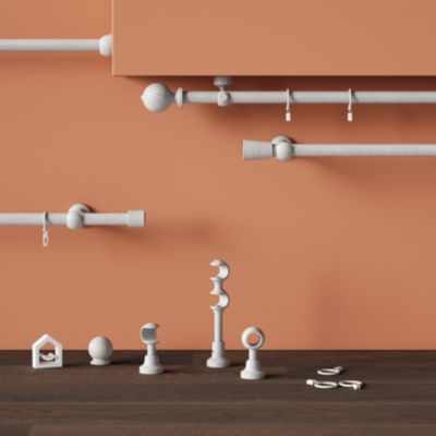 Tringle à rideau Chalki bois de frêne blanc Ø28 x L.250cm GoodHome