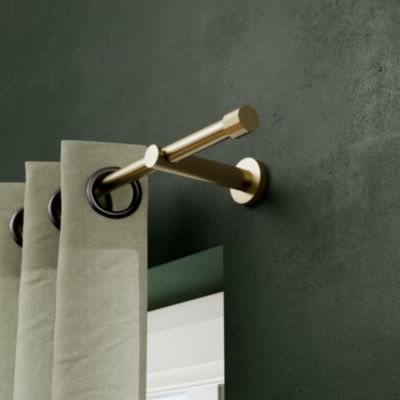 Kit Tringle à Rideau Métal 25mm Laiton Antique 140cm - Fixation Murale Avec Supports Et Embouts Echo
