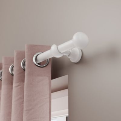 Tringle à rideau en bois blanc Ø28 x L.150cm GoodHome Volos