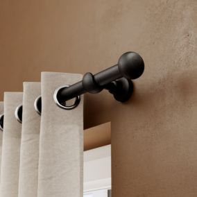 Tringle à rideau Lamia bois noir Ø28 x L.150cm GoodHome