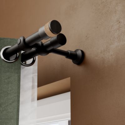 Tringle à rideau Lamia bois noir Ø28 x L.200cm GoodHome