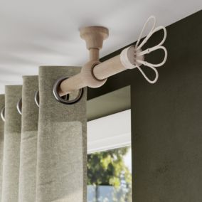 Tringle à rideau Symi bois effet chêne beige Ø28 x L.250cm GoodHome