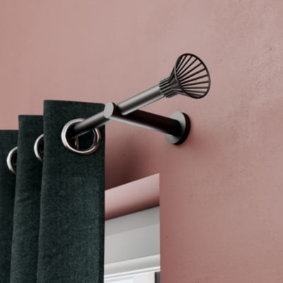 Tringle à rideau Tinos métal effet titane gris Ø19 x L.250cm GoodHome