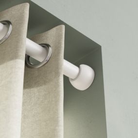 Tringle à rideau Volos métal blanc et bois Ø28 x L.150cm GoodHome