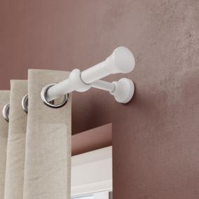 Tringle à rideau Volos métal blanc et bois Ø28 x L.200cm GoodHome