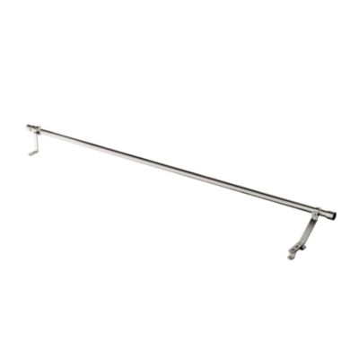 Tringle à rideaux Athens GoodHome effet nickel gris satin L.120/120cm