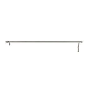 Tringle à rideaux Athens GoodHome effet nickel gris satin L.120/120cm